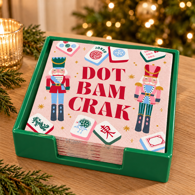 Mahjong Holiday Cocktail Napkins | Dot Bam Crak Nutcracker