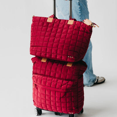 Personalized Puffer Tote Bag with Suitcase Sleeve - La Canada Spartans - LCHS