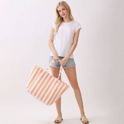 Striped Terry Tote Bag - Personalized
