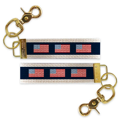 American Flag Color Block Keychain | Patriotic Keychain