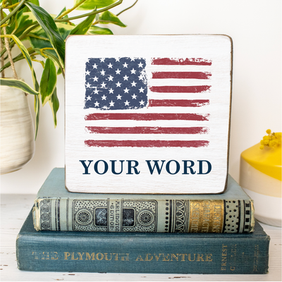 USA Flag Personalized Block - DANVILLE