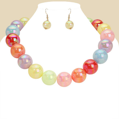 Chunky Ball Beaded Statement Necklace