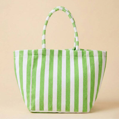 Striped Terry Tote Bag - Personalized