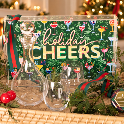 Lucite Serving Tray with Interchangeable Inserts - Personalized - Holiday Addition