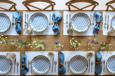 Plate and Pattern White Metal Plates