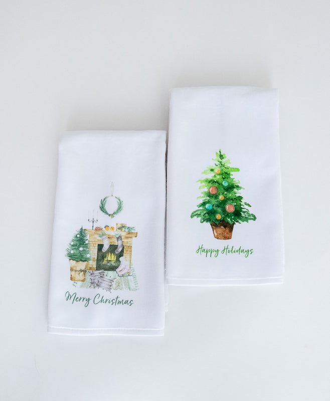 Hand Towel Plush - Christmas Tree Happy Holidays