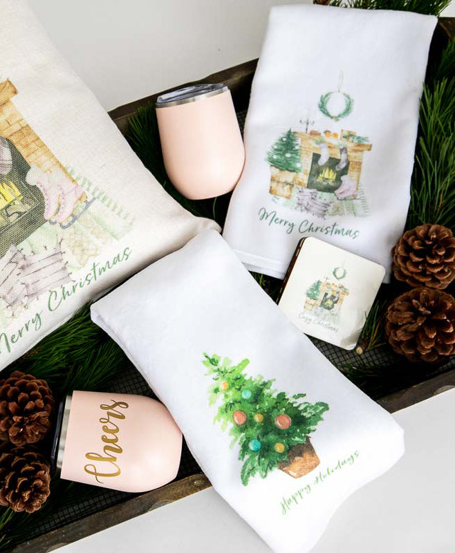 Hand Towel Plush - Christmas Tree Happy Holidays