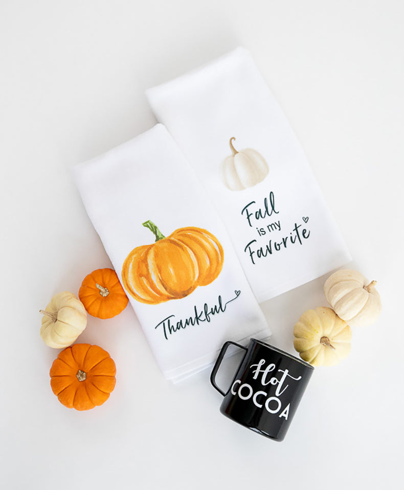 Hand Towel Plush - Orange Pumpkin Thankful