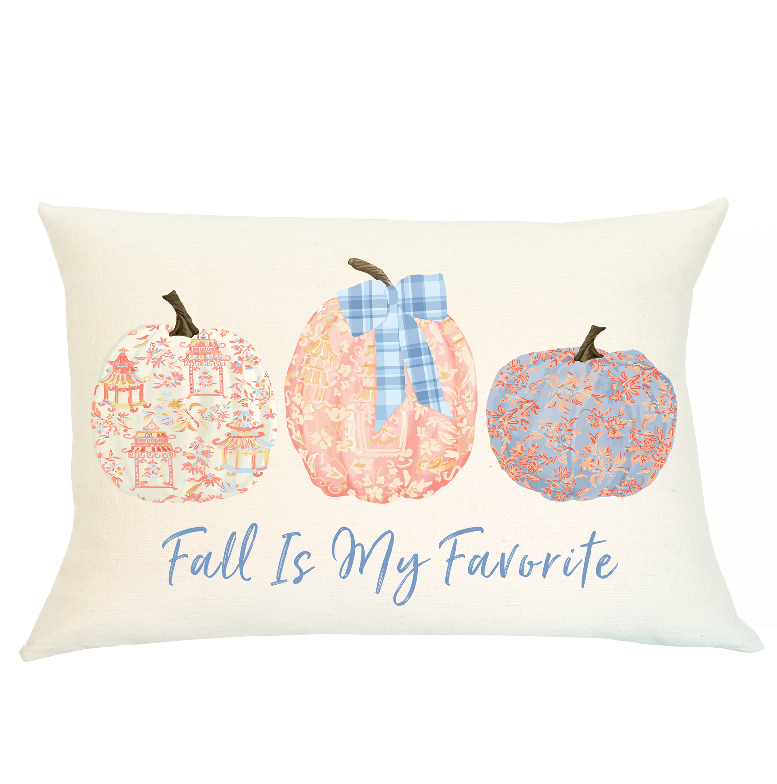 Pillow Lumbar - Toile Pumpkins - Insert Included