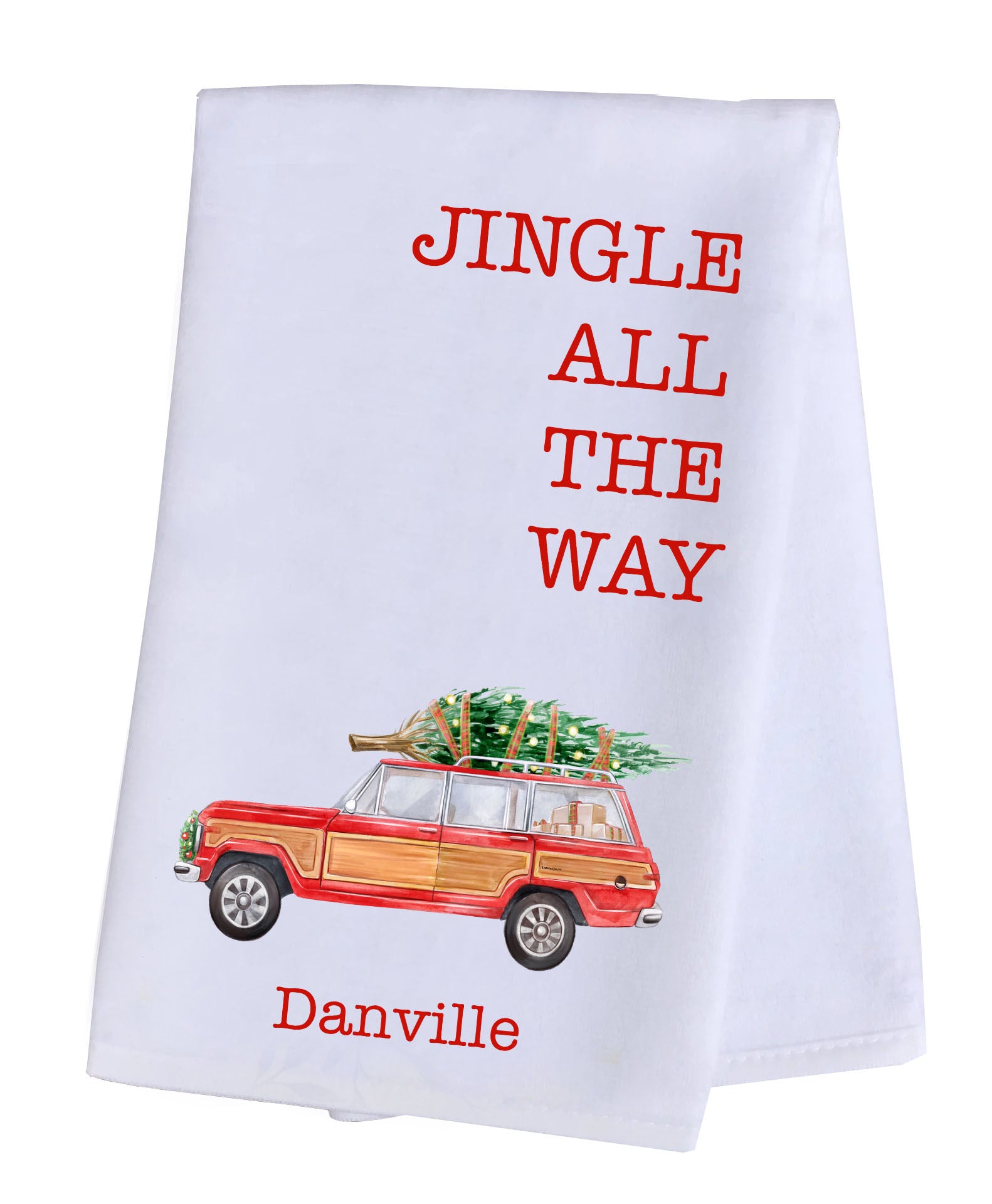 Hand Towel Plush Personalized - Woody Jeep Wagon