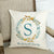 Pillow Personalized - Blue Wreath with Initial