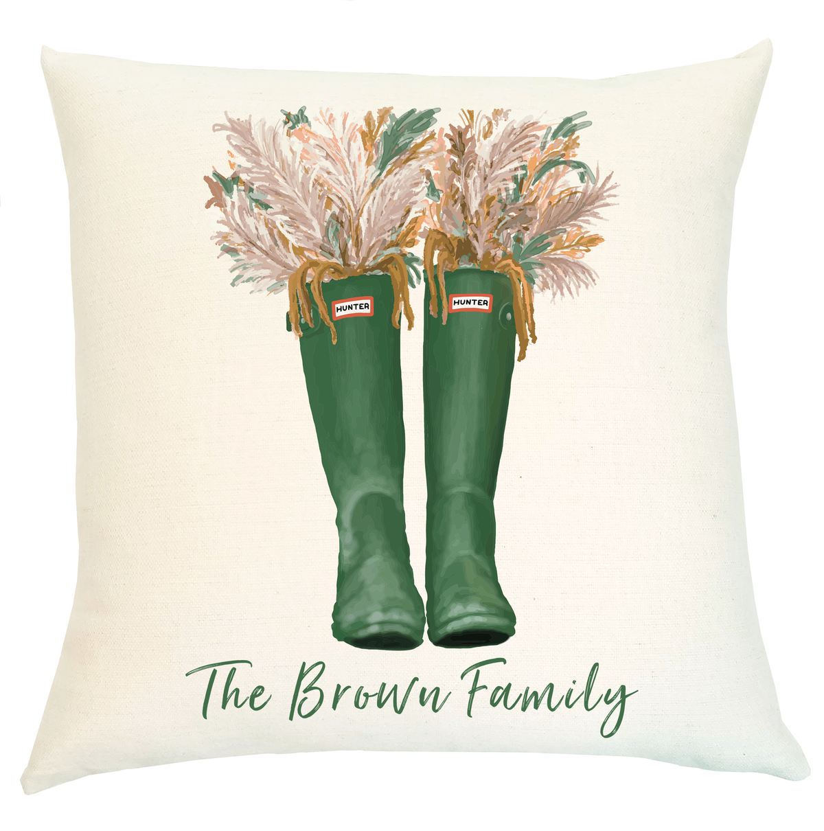 Pillow Personalized - Green Boots