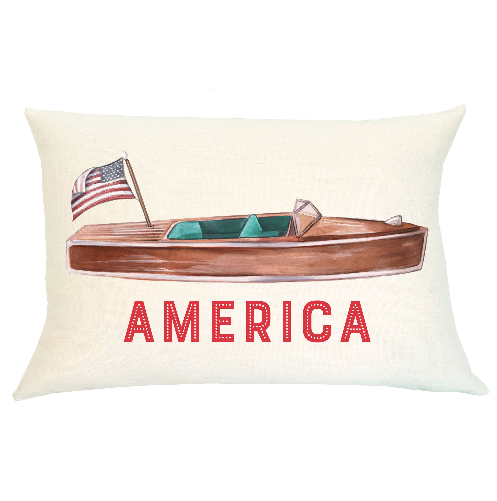 Pillow Lumbar - Woody Boat "America" - Insert Included
