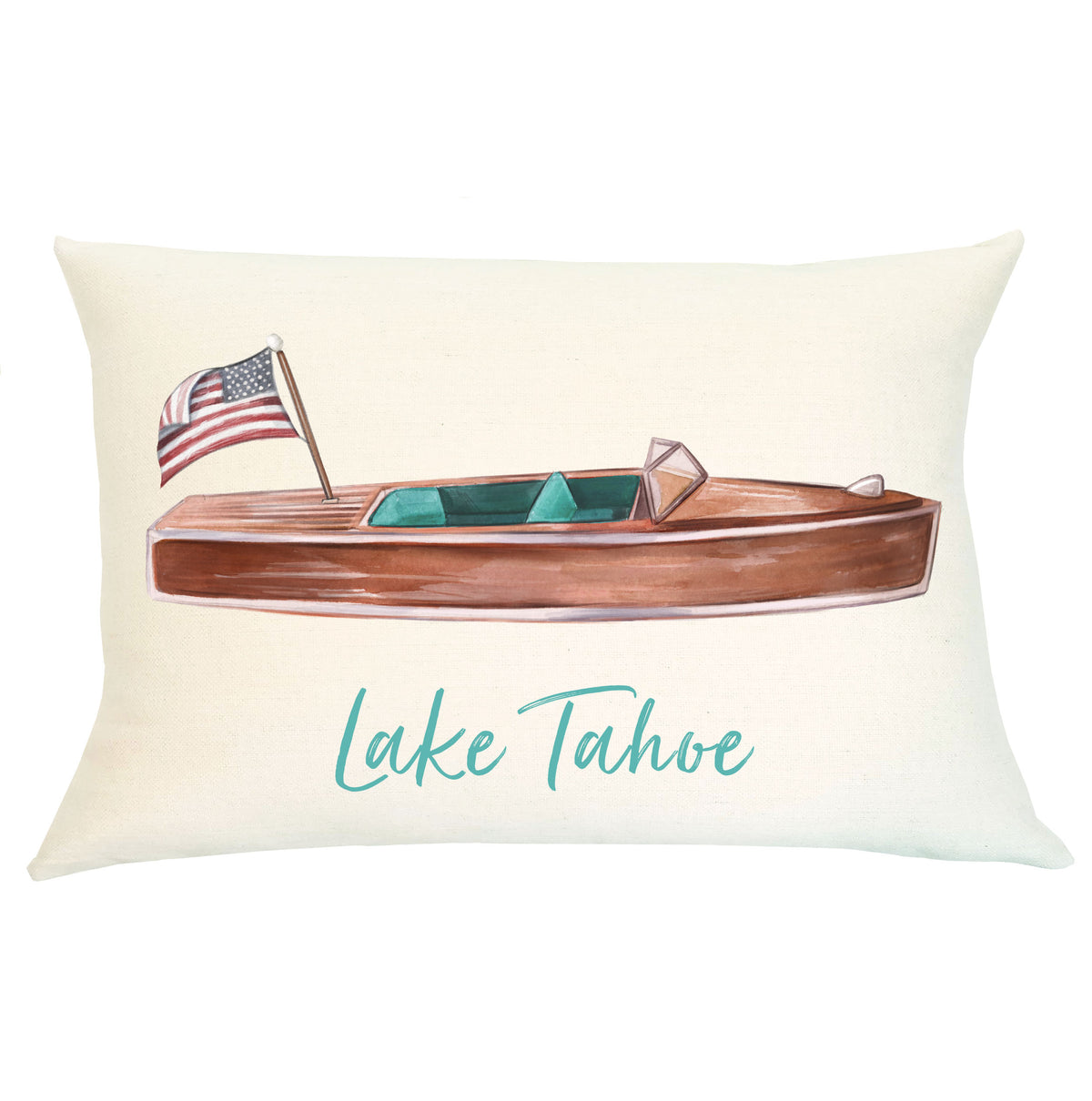 Pillow Lumbar Personalized -  Woody Boat - Insert Included