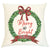 Pillow Personalized- Red Plaid Wreath Merry and Bright