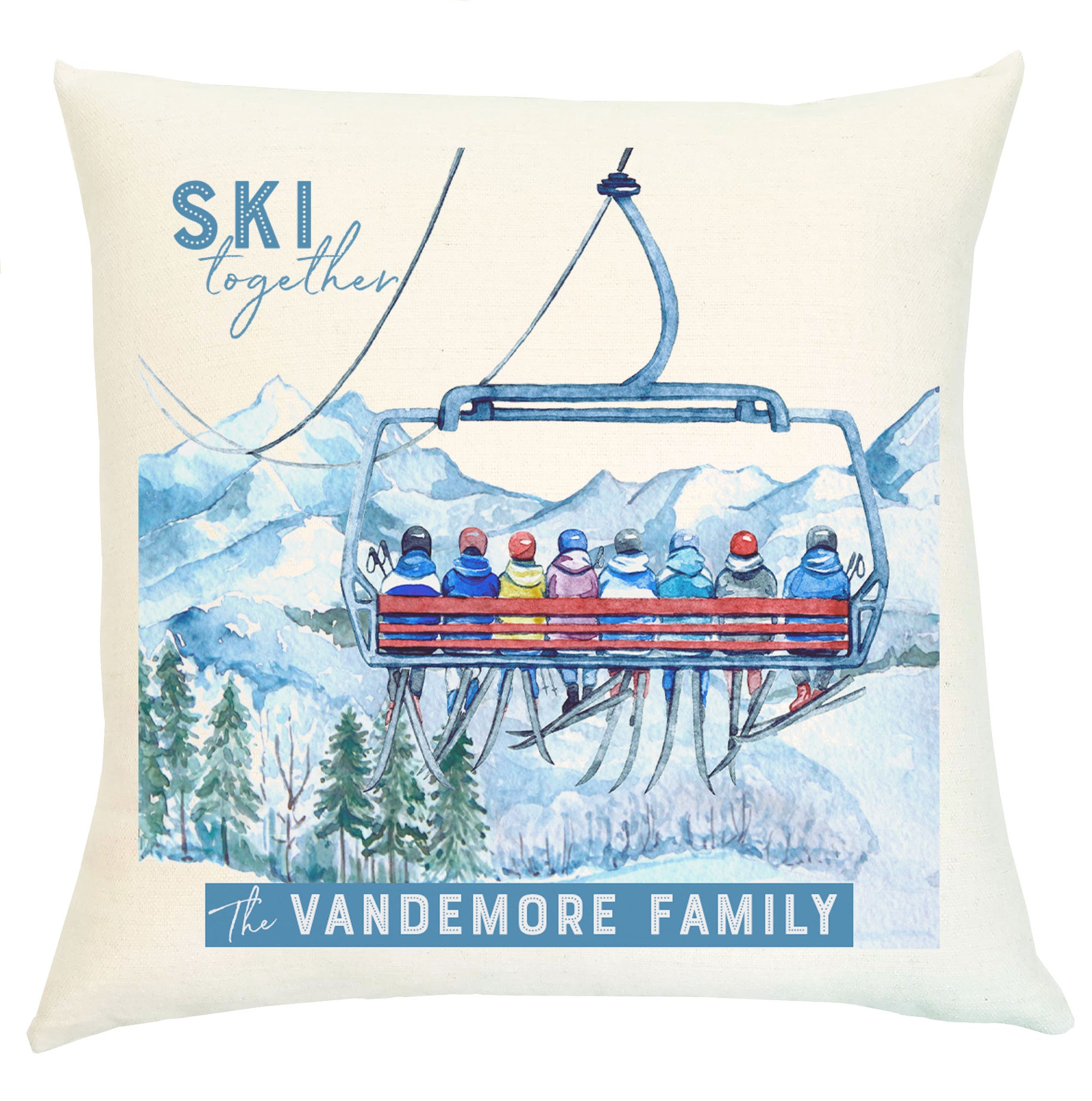 Pillow Personalized - Ski Together