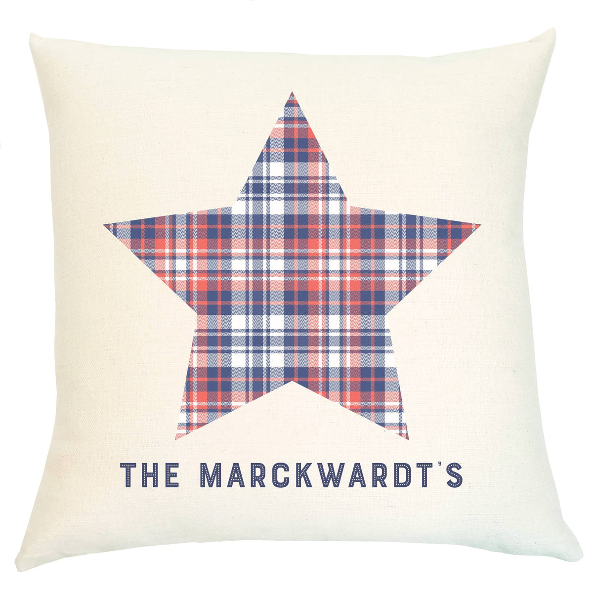 Pillow Personalized - Everyday Heroes with Plaid Star