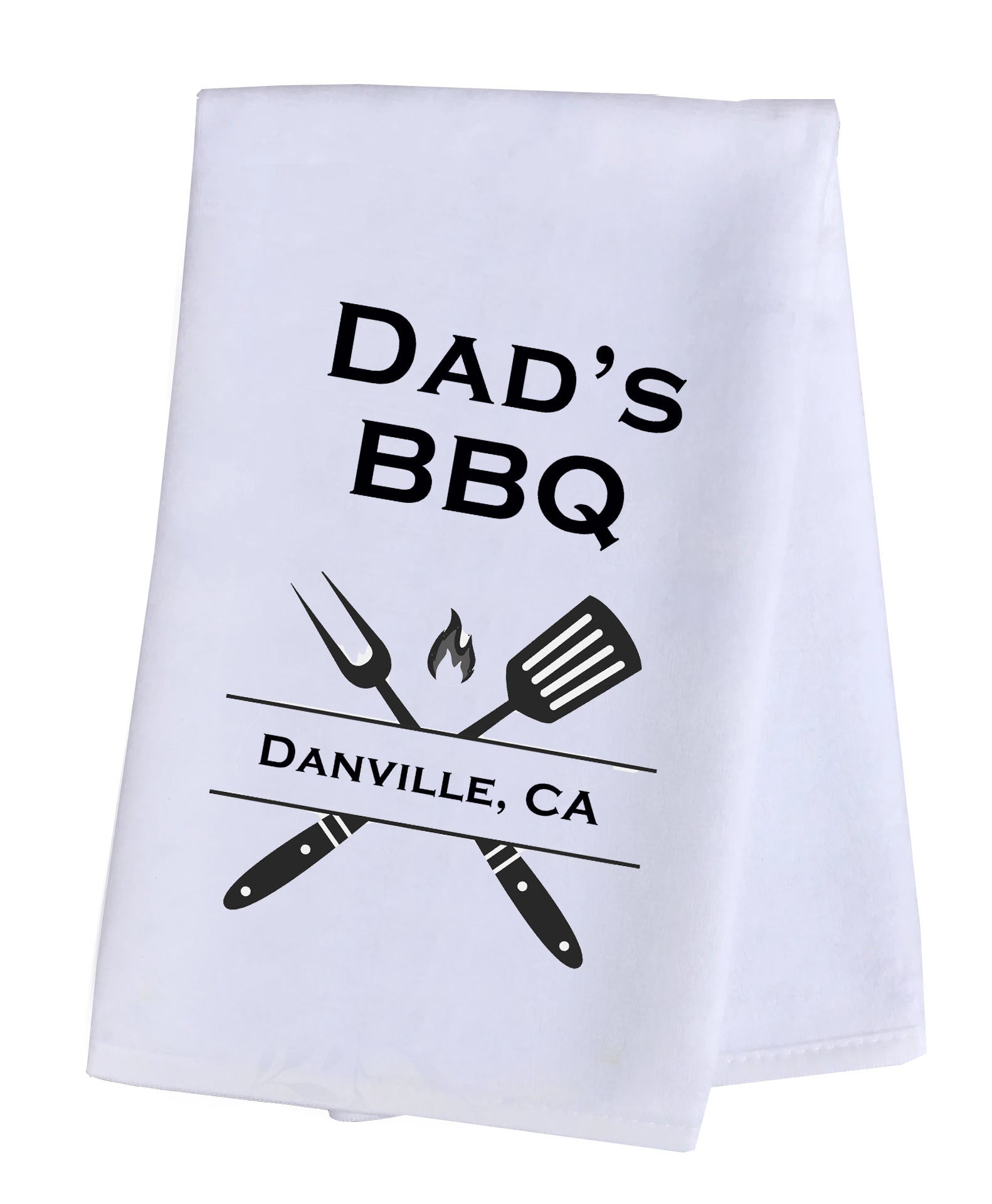 Hand Towel Plush Personalized - Dad's BBQ with Your Choice of Location