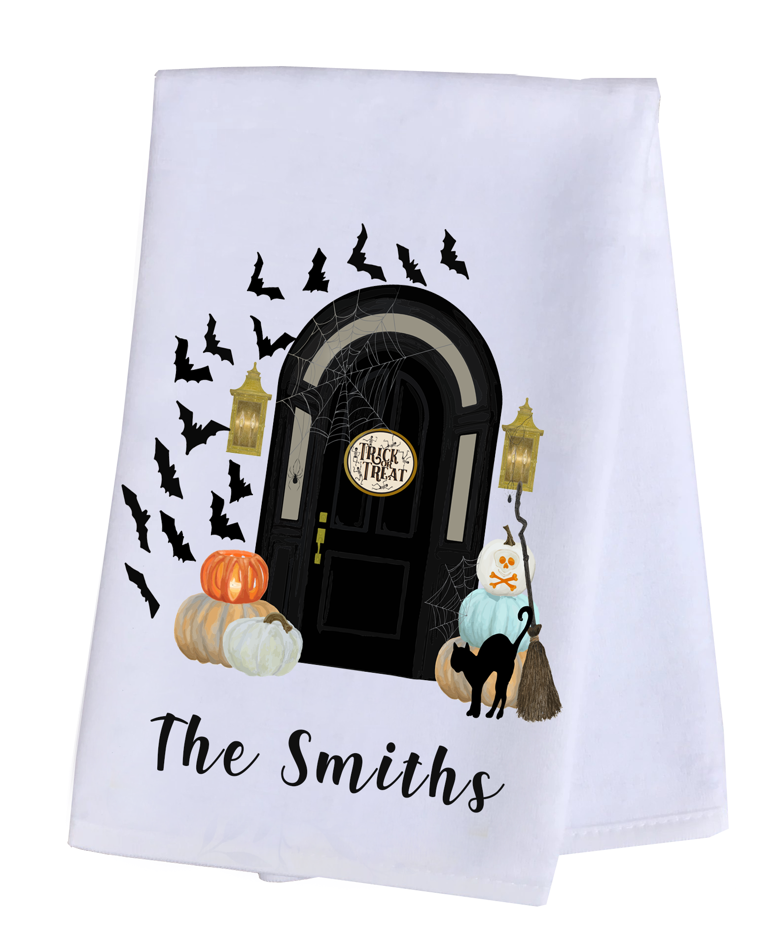 Hand Towel Plush - Halloween Front Door - Personalized