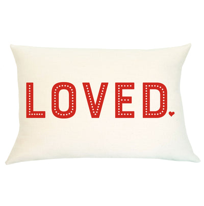 Pillow Lumbar Double Sided - Loved and Lucky - Insert Included