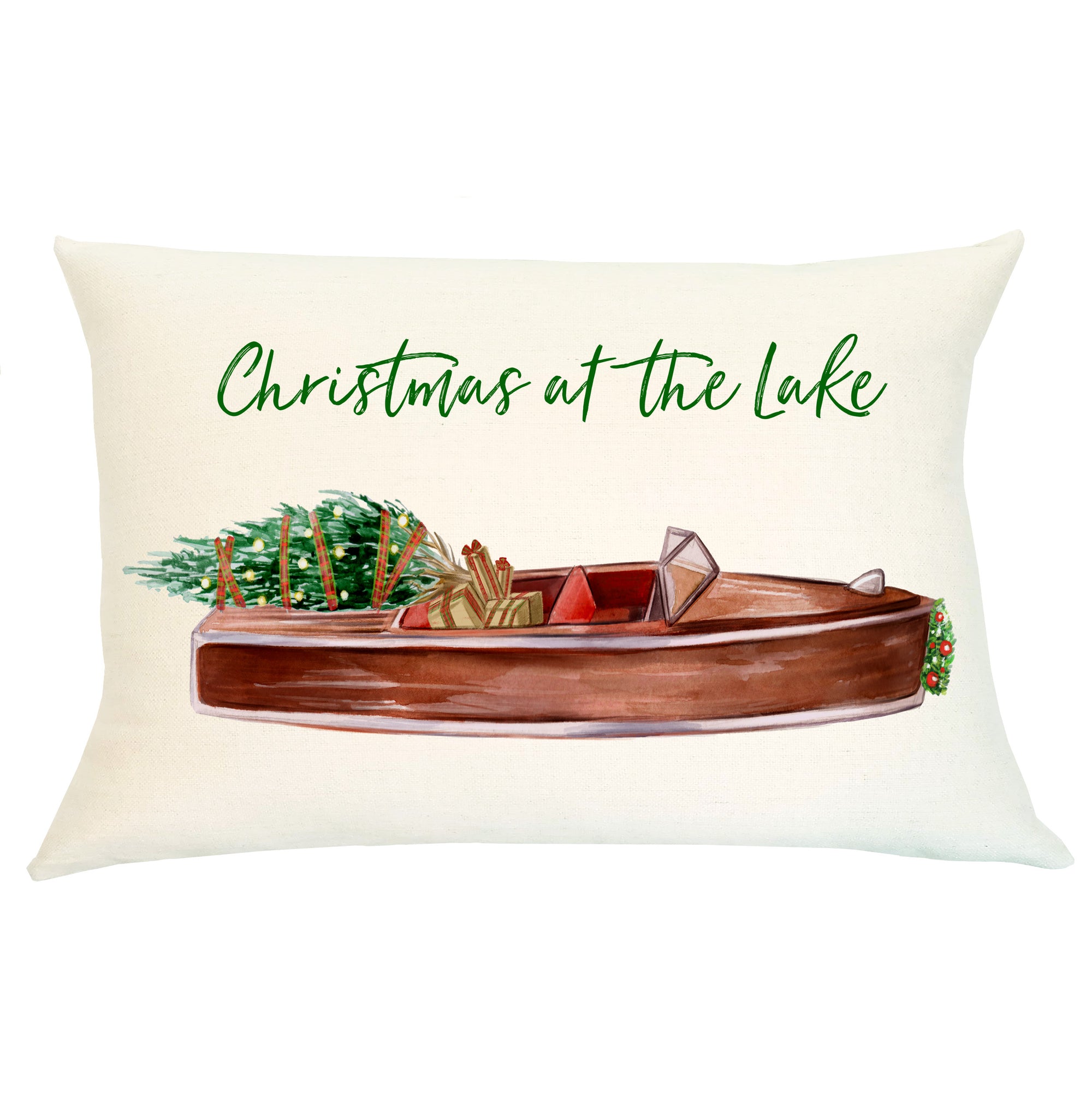 Pillow Lumbar - Christmas at the Lake - Insert Included - South Austin Lane