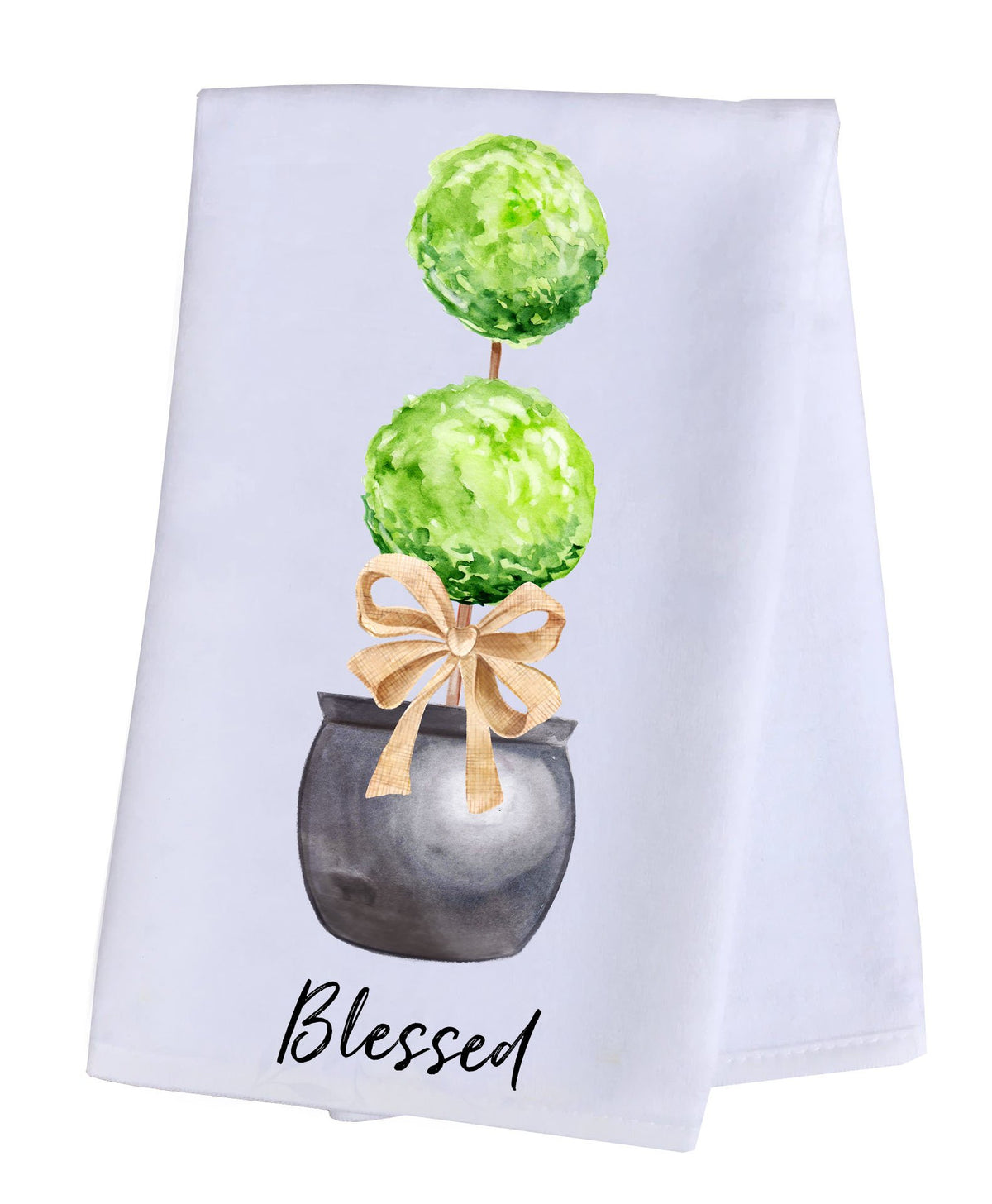 Hand Towel Plush - Burlap Topiary Blessed