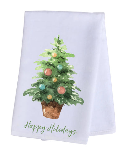 Hand Towel Plush - Christmas Tree Happy Holidays