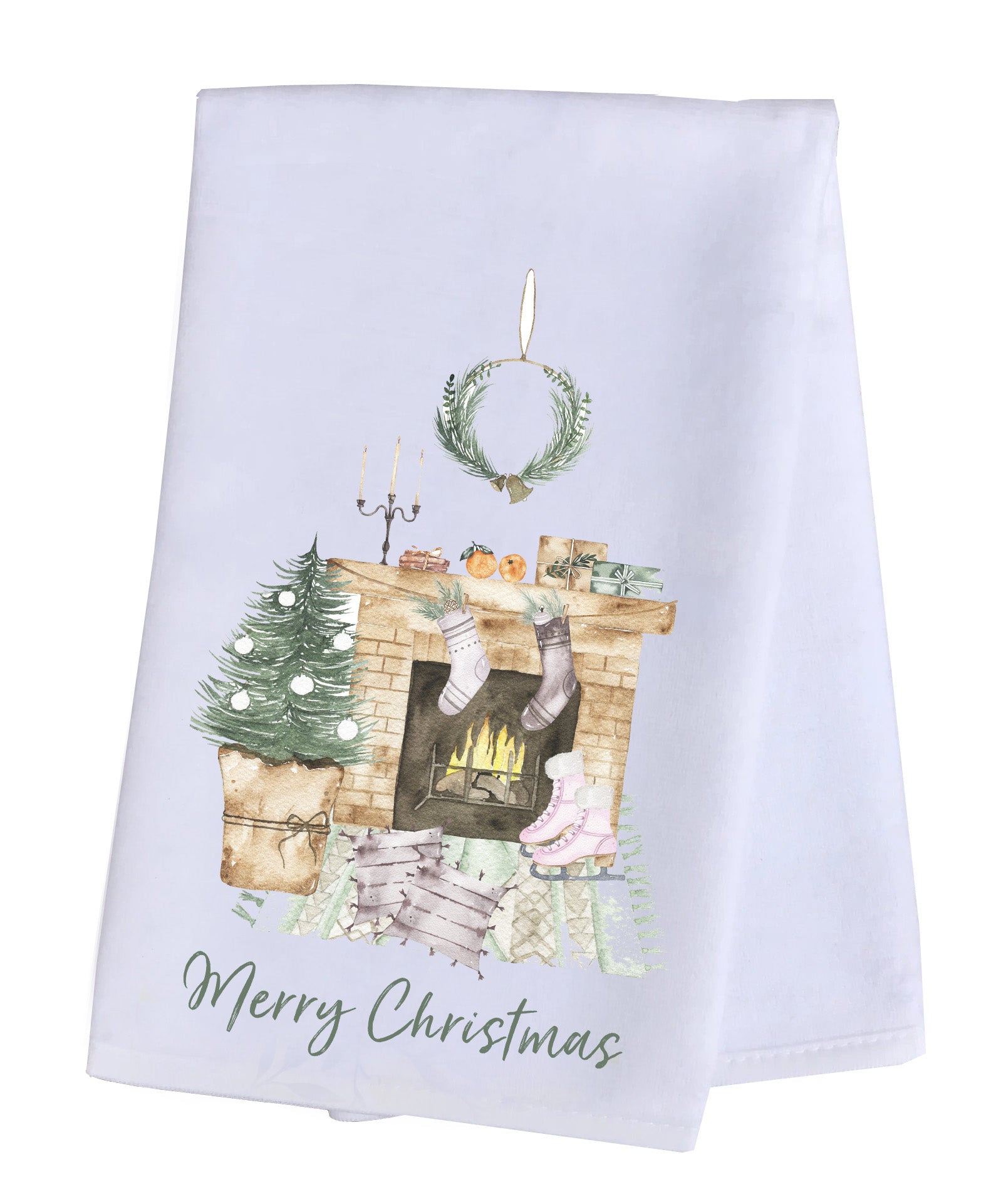 Hand Towel Plush - Vintage Fireplace Scene